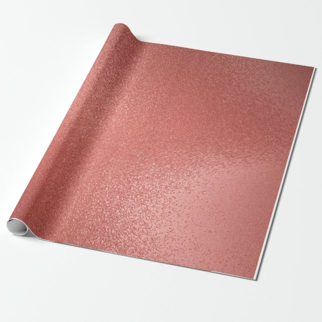 Glossy Rose Gold Wrapping Paper  (Unrolled)