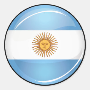 Glossy Round Argentina Flag Classic Round Sticker