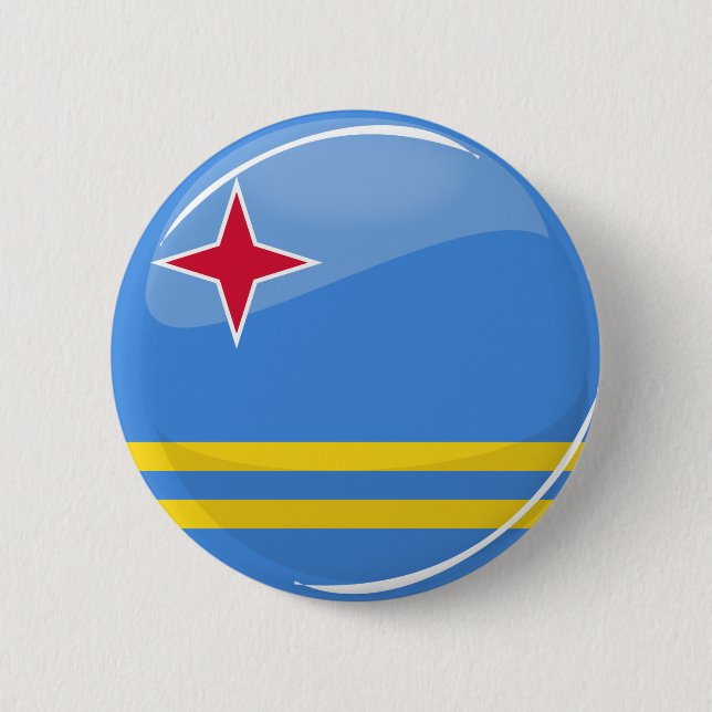 Glossy Round Aruba Flag 6 Cm Round Badge (Front)