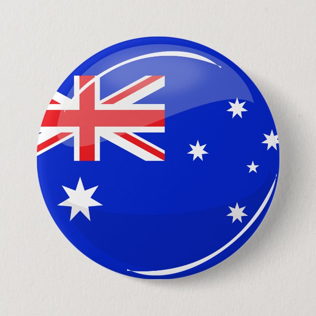 Glossy Round Australian Flag 7.5 Cm Round Badge (Front)