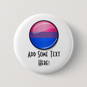 Glossy Round Bisexuality Flag 6 Cm Round Badge