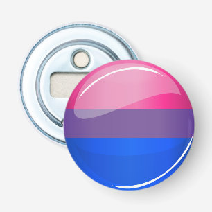 Glossy Round Bisexuality Flag Bottle Opener
