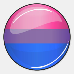 Glossy Round Bisexuality Flag Classic Round Sticker
