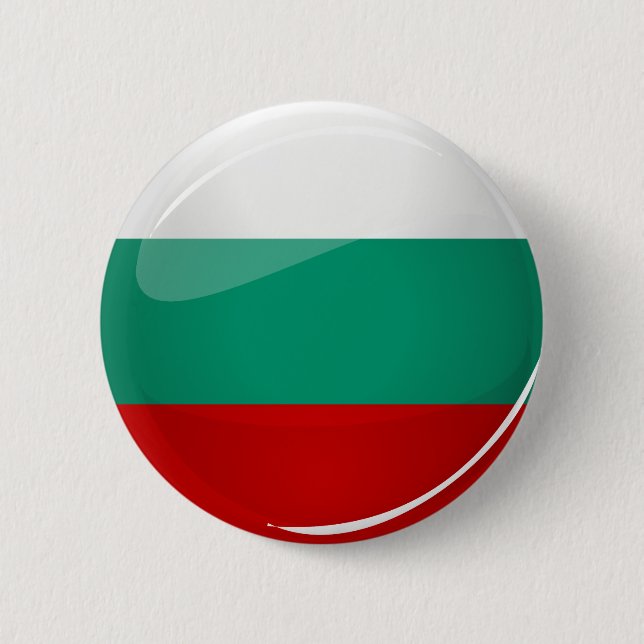 Glossy Round Bulgarian Flag 6 Cm Round Badge (Front)
