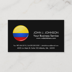 Glossy Round Columbian Flag Business Card