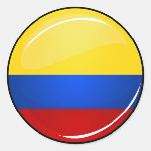 Glossy Round Columbian Flag Classic Round Sticker