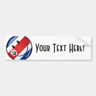 Glossy Round Costa Rican Flag Bumper Sticker