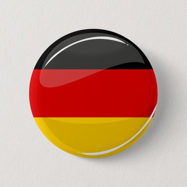 Glossy Round German Flag 6 Cm Round Badge (Front)