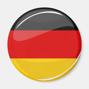 Glossy Round German Flag Magnet