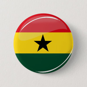 Glossy Round Ghanian Flag 6 Cm Round Badge