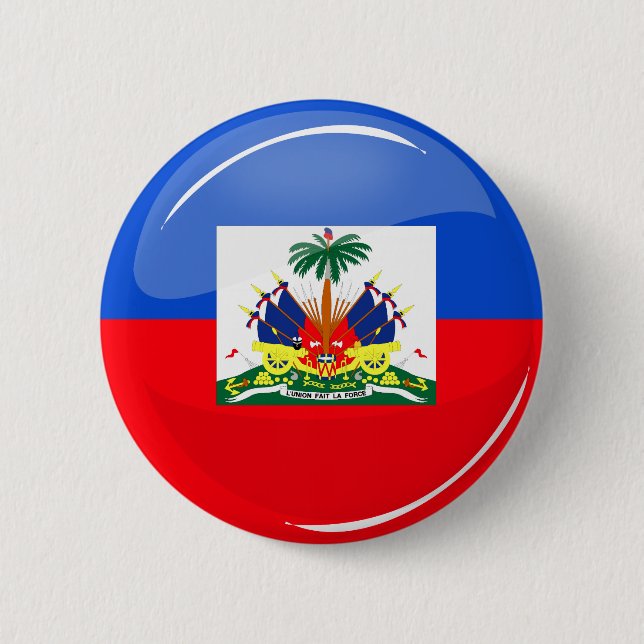 Glossy Round Haitian Flag 6 Cm Round Badge (Front)