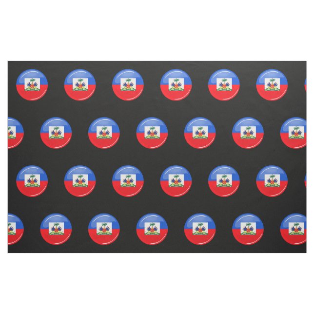 Glossy Round Haitian Flag Fabric (Fat Quarter)