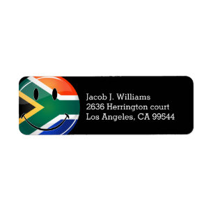 Glossy Round Happy South African Flag