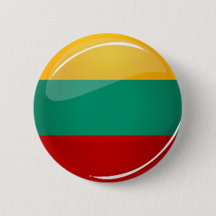 Glossy Round Lithuanian Flag 6 Cm Round Badge