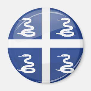 Glossy Round Martinique Flag Magnet