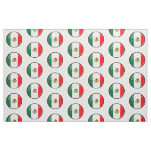 Glossy Round Mexican Flag Fabric