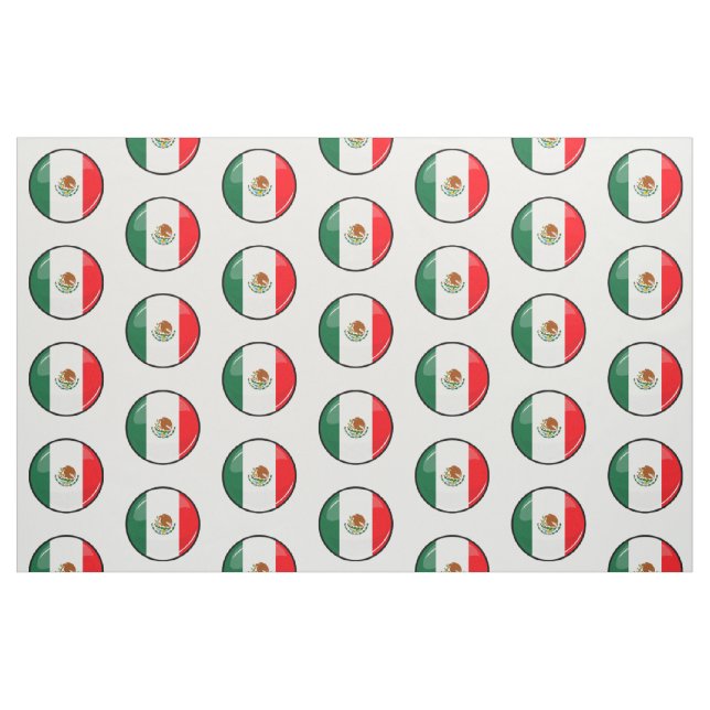 Glossy Round Mexican Flag Fabric (Fat Quarter)