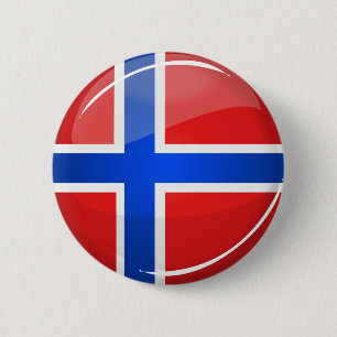 Glossy Round Norway Flag 6 Cm Round Badge