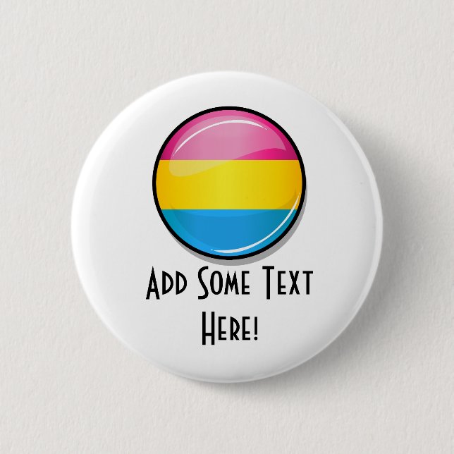 Glossy Round Pansexual Pride Flag 6 Cm Round Badge (Front)