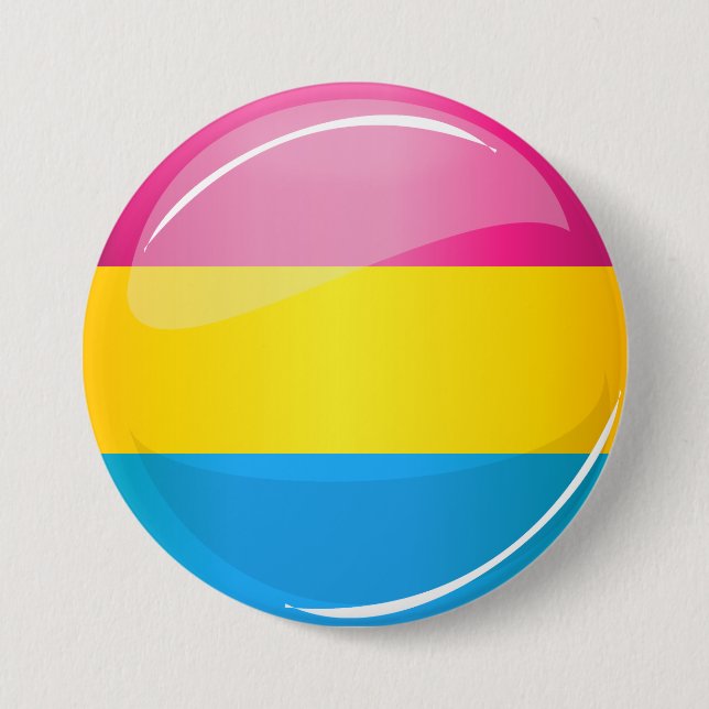 Glossy Round Pansexual Pride Flag 7.5 Cm Round Badge (Front)