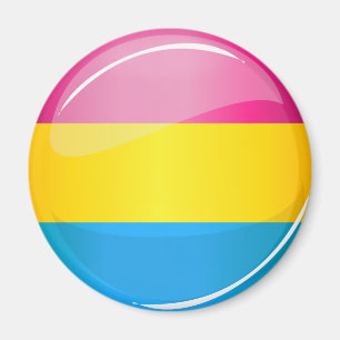 Glossy Round Pansexual Pride Flag Magnet