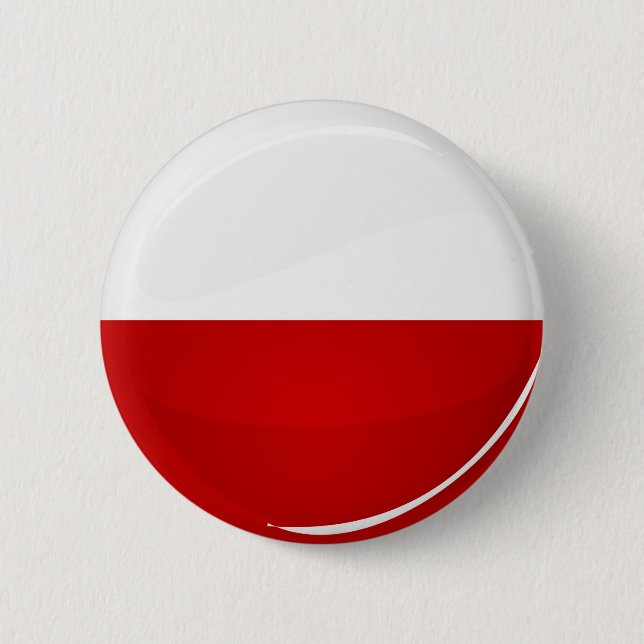 Glossy Round Polish Flag 6 Cm Round Badge (Front)