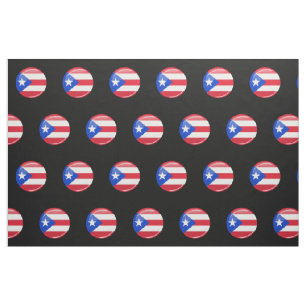 Glossy Round Puerto Rican Flag Fabric