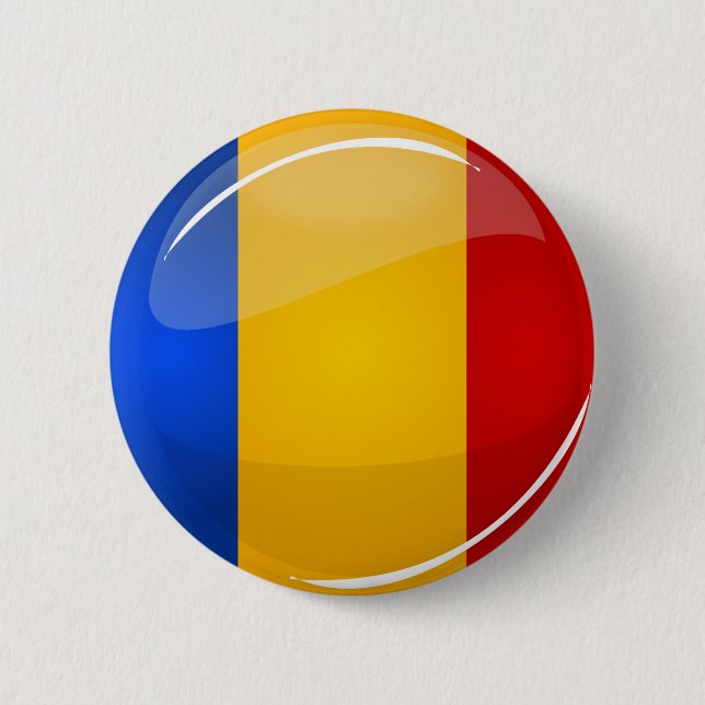 Glossy Round Romanian Flag 6 Cm Round Badge (Front)