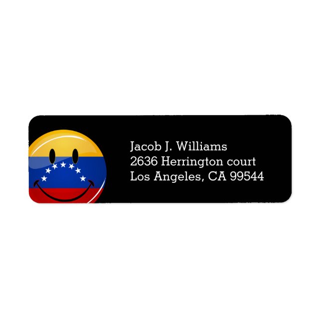 Glossy Round Smiling Venezuelan Flag (Front)