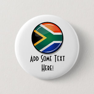 Glossy Round South African Flag 6 Cm Round Badge
