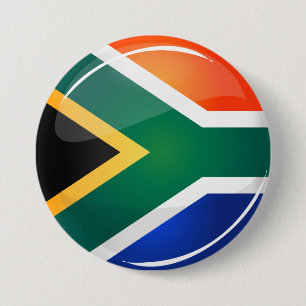 Glossy Round South African Flag 7.5 Cm Round Badge