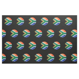 Glossy Round South African Flag Fabric
