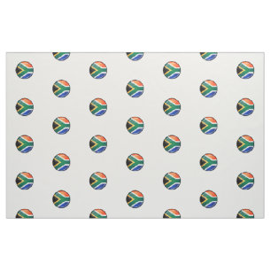 Glossy Round South African Flag Fabric