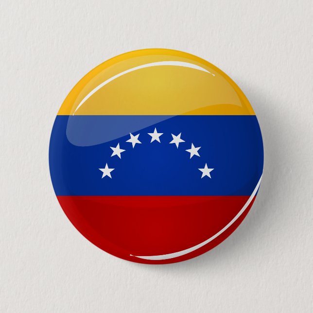 Glossy Round Venezuela Flag 6 Cm Round Badge (Front)