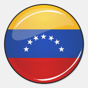 Glossy Round Venezuela Flag Classic Round Sticker