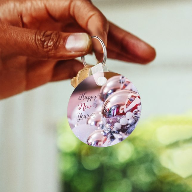 Glossy silver Christmas bubbles Keychain (Creator Uploaded)