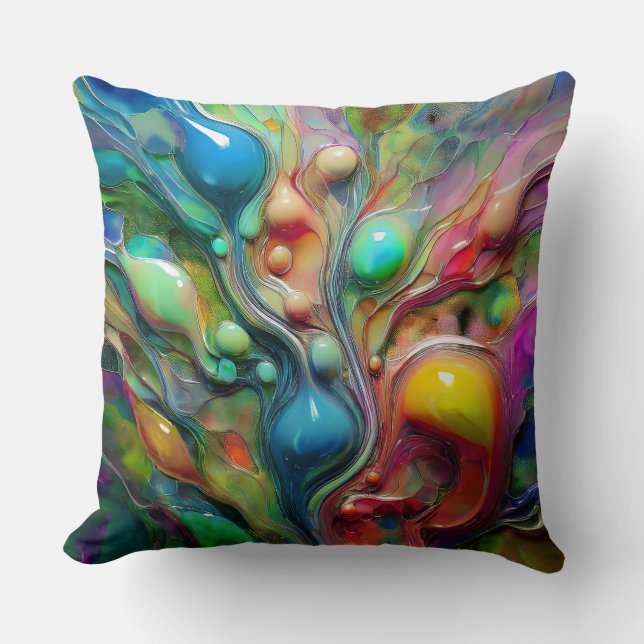 Glossy Spheres Throw Pillow (Front)