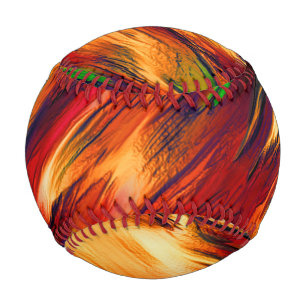 Glossy stained from red to orange, a little green baseball