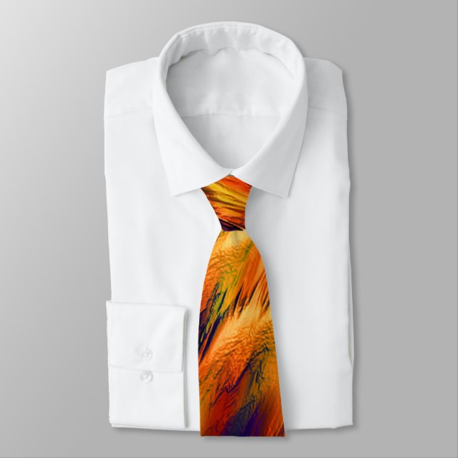 Glossy stained from red to orange, a little green tie (Tied)