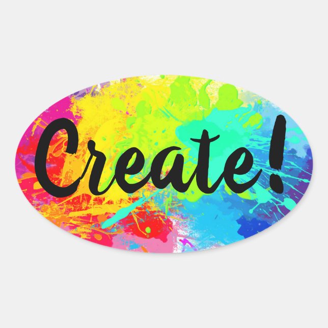 Glossy Sticker with Splatters Paints (Front)