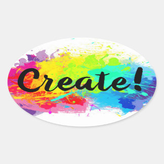 Glossy Sticker with Splatters Paints
