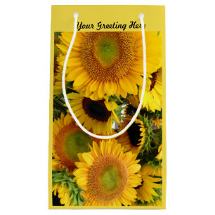 Glossy Sunflower Gift Bag Personalise Greeting