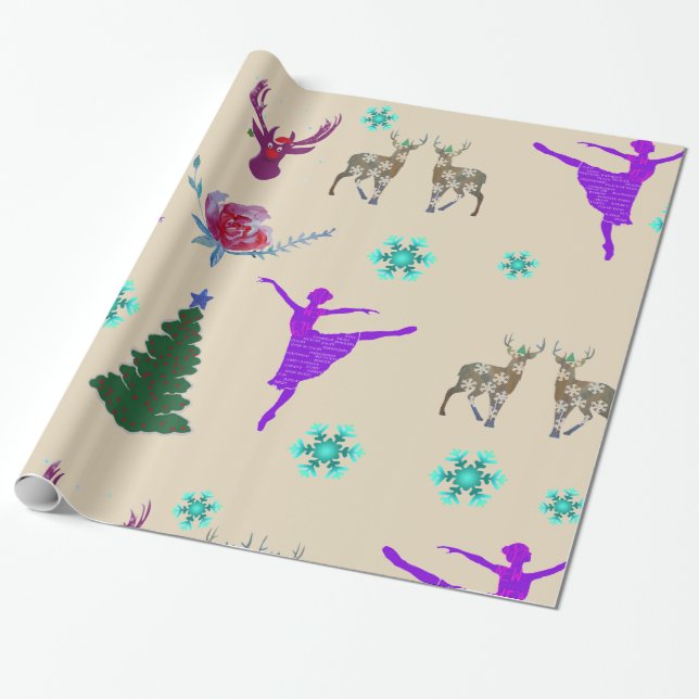 Glossy Wrapping Paper, 30 in x 6 ft Happy Holidays Paper (Unrolled)