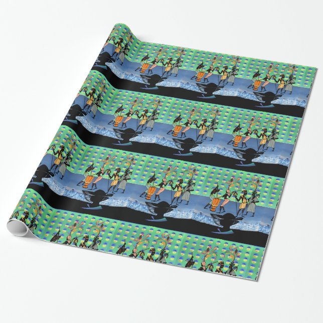 Glossy Wrapping Paper, African Women Wrapping Paper (Unrolled)