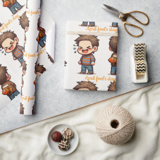 Glossy Wrapping Paper April Fool's Day Fishing