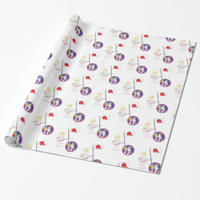 Glossy Wrapping Paper, Astronaut Cat Kitten Paper (Unrolled)