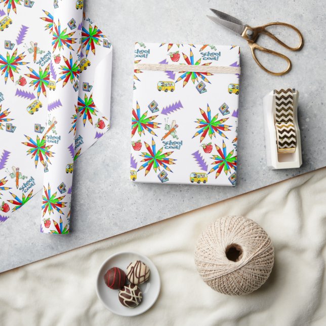 Glossy Wrapping Paper Back to School is Cool (Crafts)