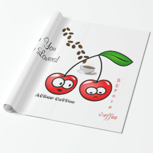 Glossy Wrapping Paper, Before After Coffee Cherrie Wrapping Paper