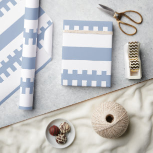 Glossy Wrapping Paper Blue & White Stripe