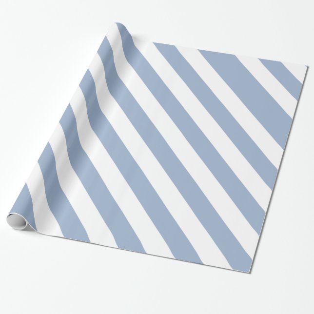 Glossy Wrapping Paper Blue & White Stripe  (Unrolled)